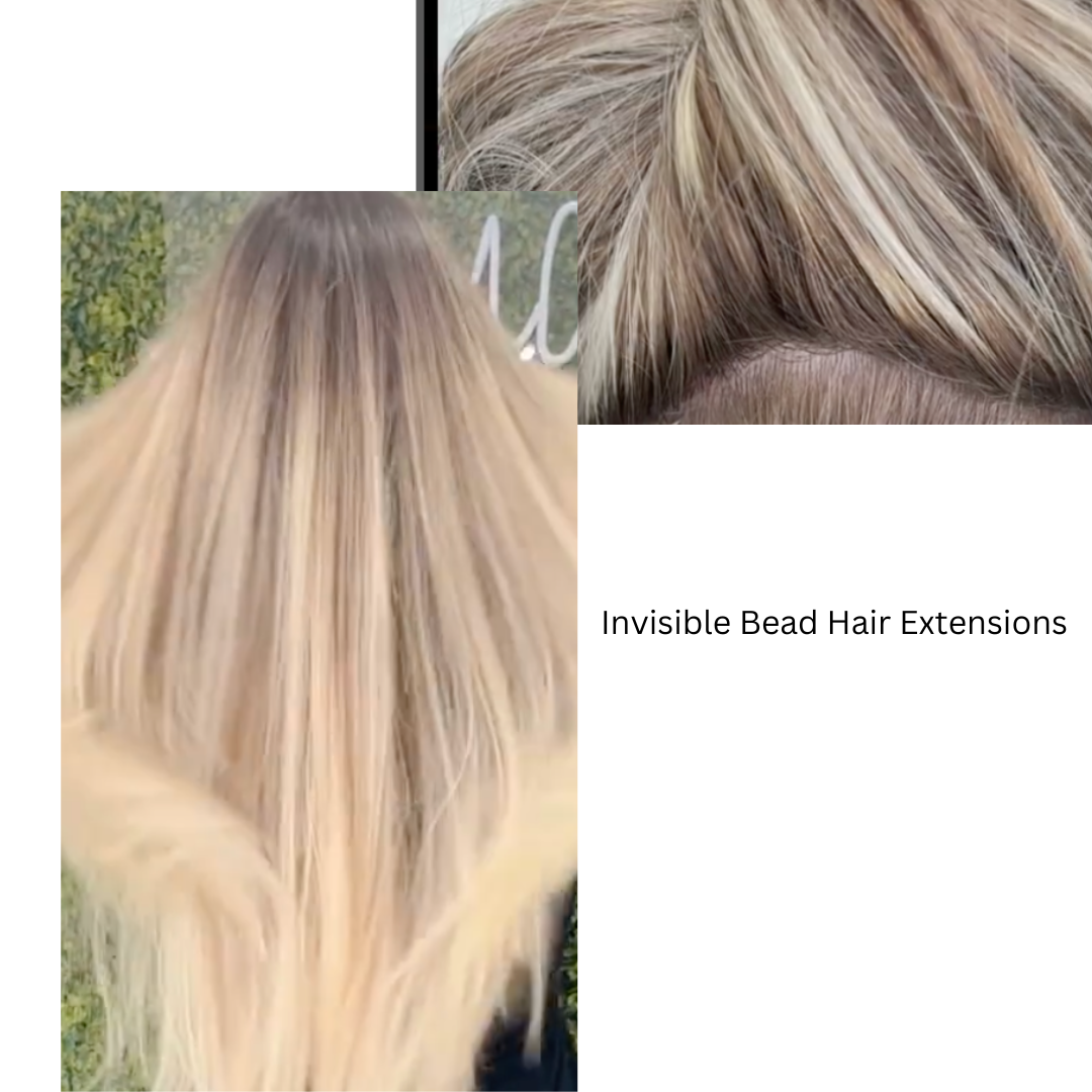 Benefits of Invisible bead vs. beaded sewin hair extensions noellesalon