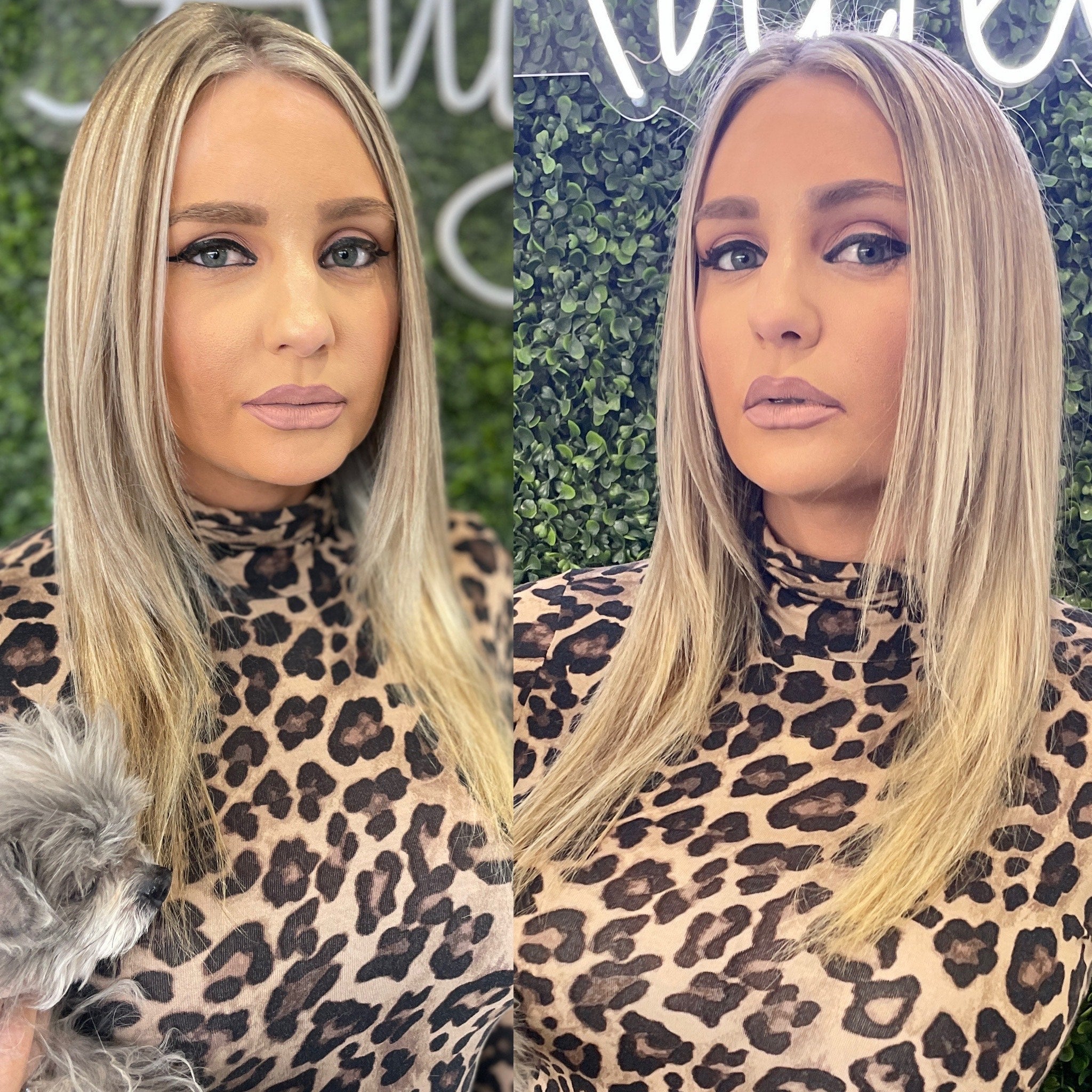 a woman with highlighted hair
