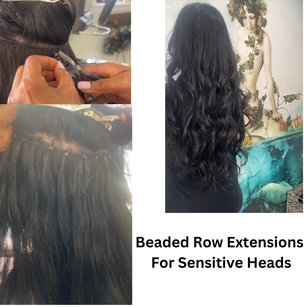 Beaded Row Hair Extensions For Sensitive heads