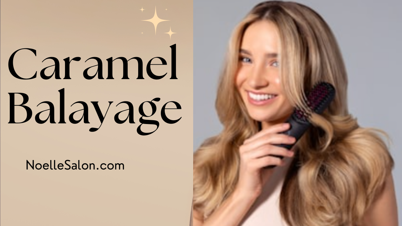 medium brown hair with caramel highlights
