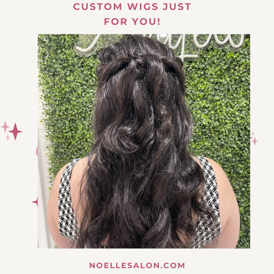 woman wearing a custom made wig