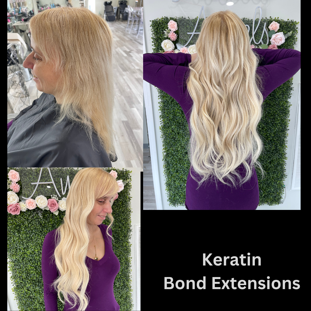 a woman wearing hair extensions for thinning hair