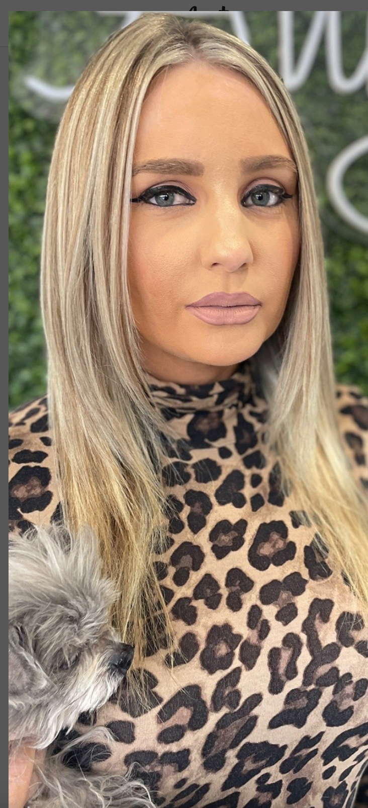 a woman with a keratin smoothing treatment for blonde hair