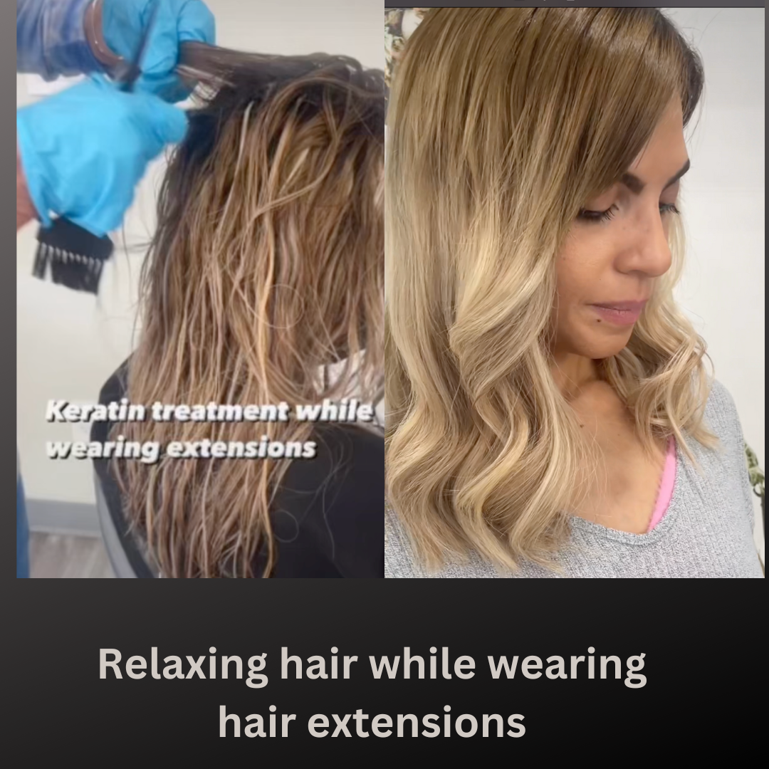 Brazilian keratin treatment shop on hair extensions