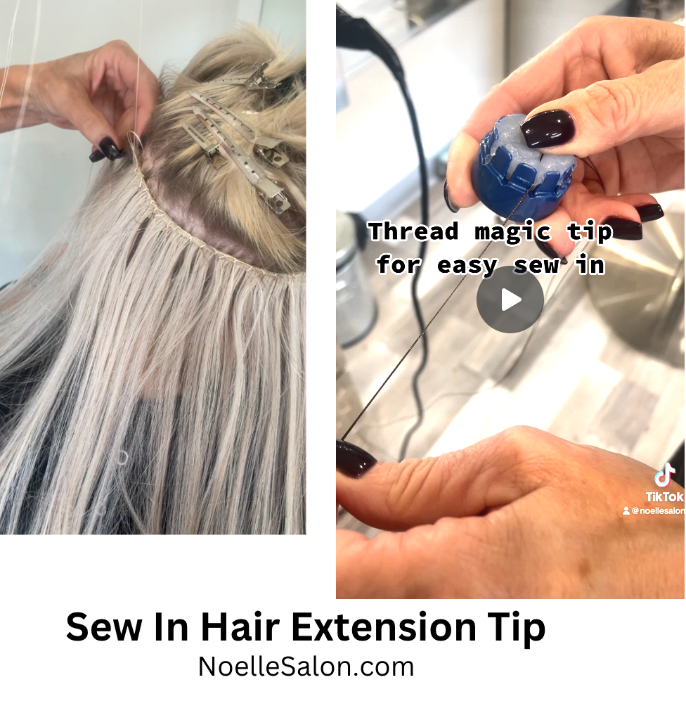 sew in extensions with beads