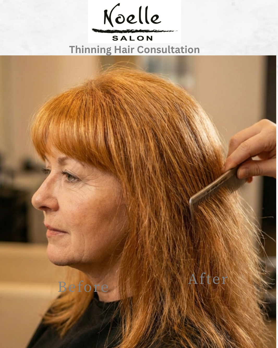 Fine hair consultation evaluating follicle density, scalp visibility, and extension support capacity.