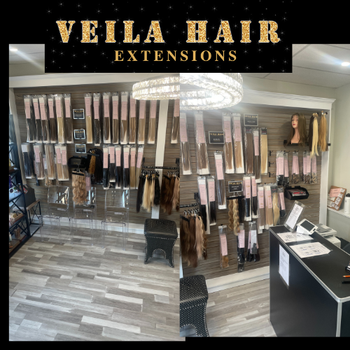 Wall Of Hair Extension Colors noellesalon