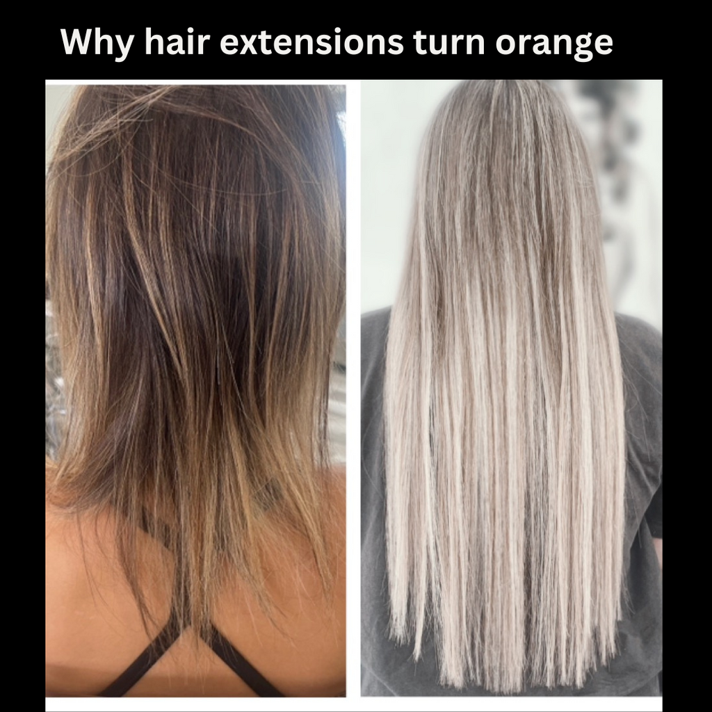 why hair extensions turn orange or pink?