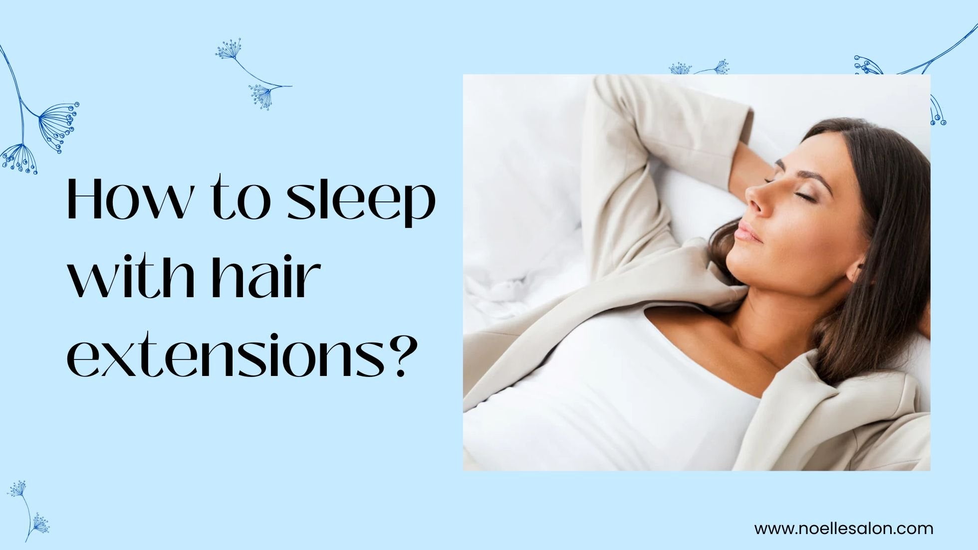 An image of a woman sleeping with hair extensions