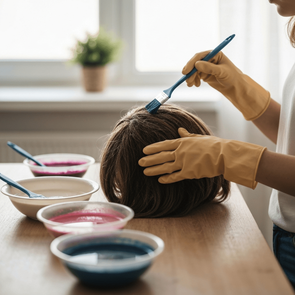 Careful wig dyeing at home