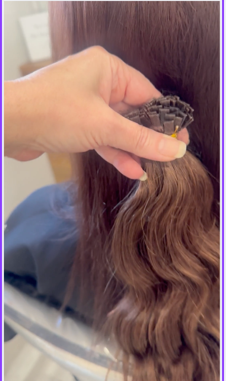 Matching hair extension color texture and density during a consultation