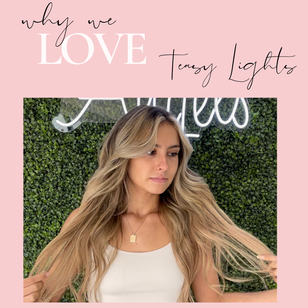a girl with teasy highlights in her hair