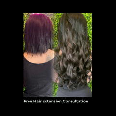 a before and after of hair extensions
