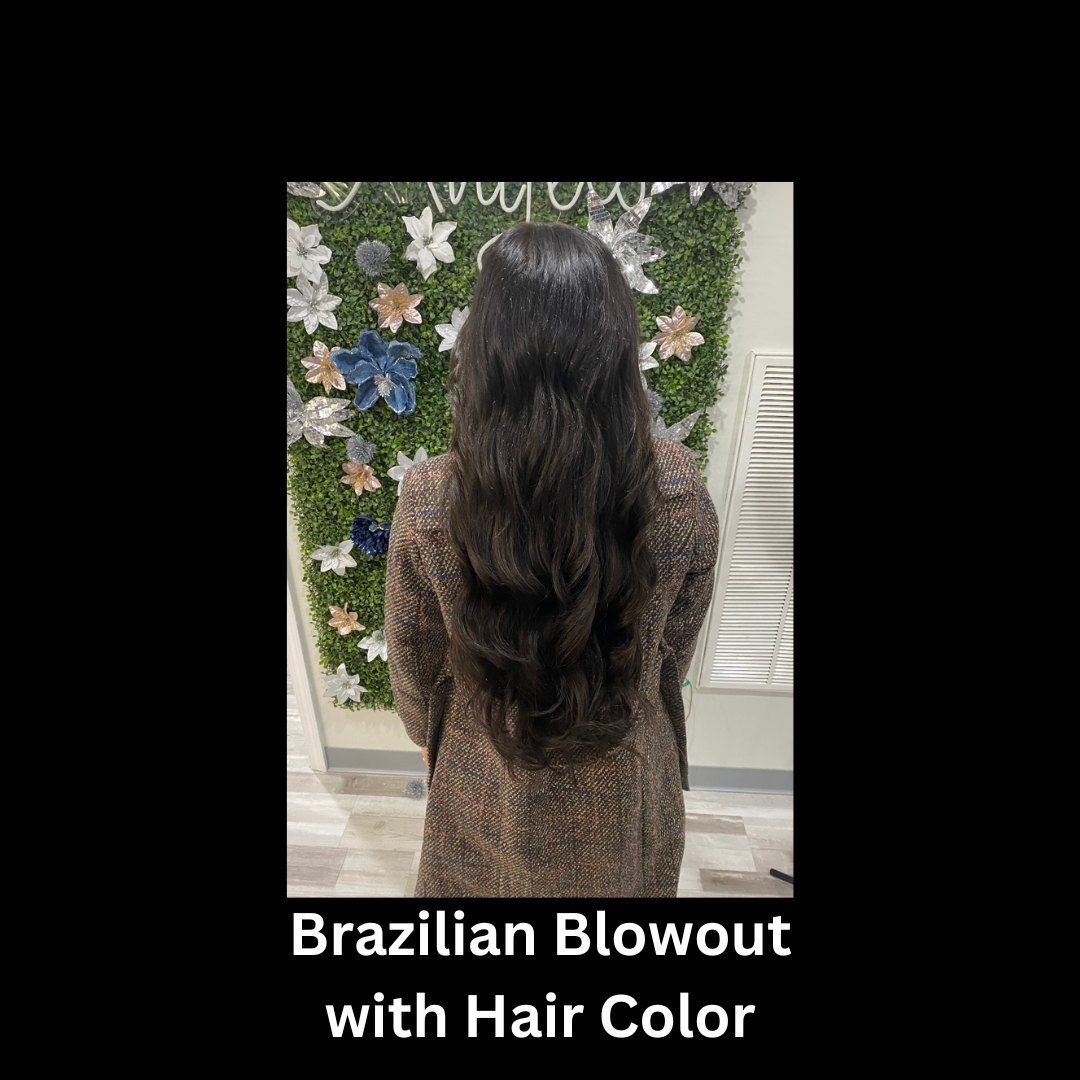 Brazilian Blowout Keratin Treatment With Hair Color noellesalon